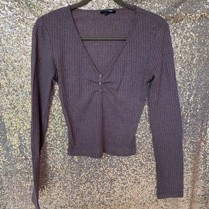 Fashion Nova Pink Fitted Waffle Top